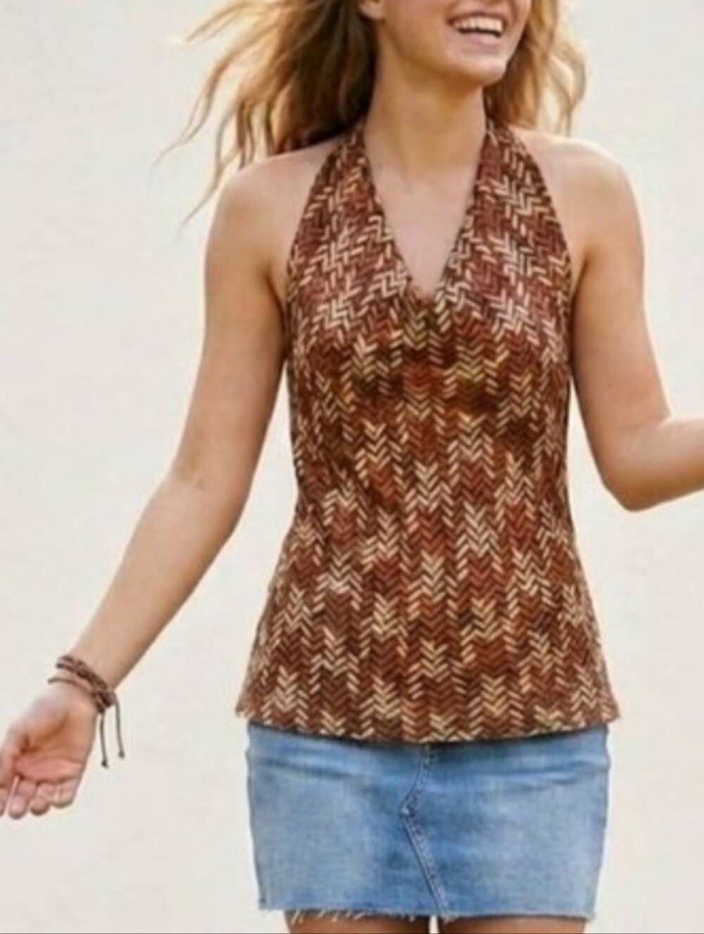 Rafaella Studio Silky Drape Chevron Blouse